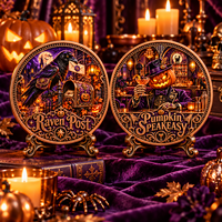 Pièce de collection souvenir en cuivre pur 999 de 1 oz, artisanale, avec motifs Citrouille et Chat Noir, en boîte cadeau d'Halloween, impression UV en relief 3D