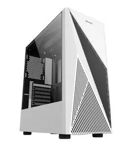 Casing PC R12 murah terlaris casing kabinet Gaming jala logam putih Atx ITX Motherboard casing komputer Pc menara menengah