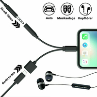 Vente en gros 2 en 1 pour iPhone à 3.5mm écouteurs prise casque Audio AUX adaptateur répartiteur de charge pour iPhone 1 en 2 sorties