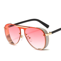 Lunettes de soleil surdimensionnées en métal de haute qualité, personnalisées, pour femmes, unisexes, avec verres dégradés, lunettes de soleil de luxe pour femmes