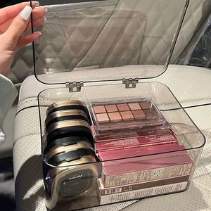 Transparent Acrylic Storage <b>Box</b> With Lid For <b>Makeup</b> And Skincare Products Desktop Organizer For Bedroom Office Dormitory - Product Image 2