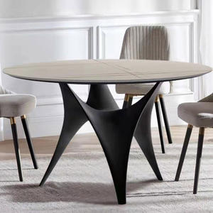 Table à manger ovale de haute qualité, luxueuse, grande, 8 places, <span class=keywords><strong>Greenstar</strong></span> GS2138, pieds en acier inoxydable, plateau en céramique, marbre, résine - Product Image 5
