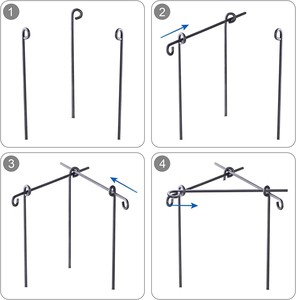 Equipo de Cocina para Fogatas, Parrilla de Acero Inoxidable para Fogatas, Soporte Portátil para Ollas de Camping, para Senderismo y Excursionismo al Aire Libre - Product Image 4