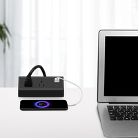 Multiprise de bureau à fixation par pince avec charge rapide USB, 2 prises, station de charge QC pour table de bureau à domicile