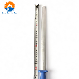 Tige de rodage en acier inoxydable durable avec anneau de suspension, affûteur manuel écologique pour boucherie, abattoir et cuisine - Product Image 4
