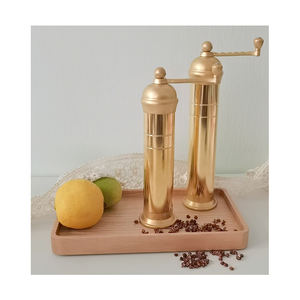 Ensemble de moulins à sel et à poivre manuels réglables en laiton doré unique pour la maison Vente en gros - Product Image 1