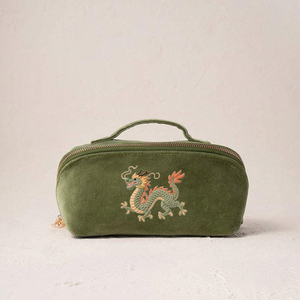 Factory Custom Printed Zodiac Embroidery Large Flat Fold Open <strong>Velvet</strong> <strong>Make</strong> <strong>up</strong> <strong>Bag</strong> Travel Cosmetic <strong>Bag</strong> Portable Pouch Toiletry <strong>Bag</strong> - Product Image 4