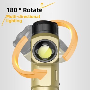 Đèn pin LED AA đa chức năng hình chữ L 1000 + lumens có thể sạc lại IP54 ngoài trời di động Spotlight xoay từ tính 300-400m - Product Image 3