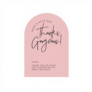 30 cartes/sac – Cartes de remerciement personnalisées roses et blanches en gros pour petites entreprises, boîtes cadeaux, décoration artisanale, carton imprimé offset - Product Image 4