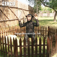 Figurine en métal de gorille animatronique d'intérieur faite à la main pour l'école maternelle garderie aéroport centre commercial parc d'aventure