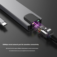 Stasiun Dok Usb 3.0 + 2.0*3 + PD Charing + USB-C, Transfer Data PD + HDTV 4K + 100mpbs Ethernet + SD + TF Ethernet Usb c 10 dalam 1