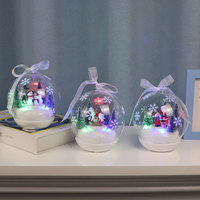 Petite boule de décoration de Noël personnalisée Ornement en verre lumineux en verre bon marché Boules de Noël Ornements