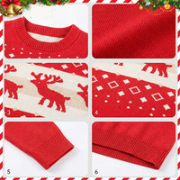 Puresun Livraison Rapide Pulls en Tricot Jacquard à Col Rond Personnalisés pour Filles, Motif Renne, Vente en Gros, Chauds pour l'Hiver, Boutique