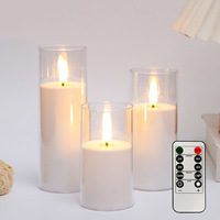 Lot de bougies LED sans flamme attrape-rêves, lumières LED à piles, bougies LED en verre pour décoration de mariage et de festival