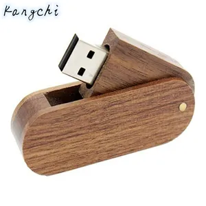 자연 회전 나무 플래시 드라이브 USB 썸 키 체인