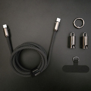 Chéo Cơ Thể 2 Trong 1 Mạnh Mẽ Bện Chống Mất Dây Dây Buộc Sạc Pd 60W USB Loại C Để USB Loại C Cáp - Product Image 2