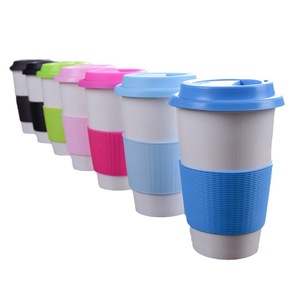 Tazza da viaggio regalo creativa tazza da caffè in ceramica per andare Set di tazze in ceramica per le <span class=keywords><strong>necessità</strong></span> quotidiane con coperchio in Silicone - Product Image 2