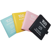 Carnet de notes en cuir PU moderne A5 avec enveloppes d'argent planificateur d'argent pour épargner défi d'argent