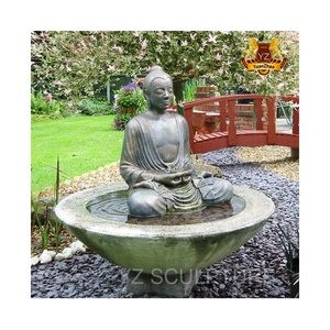 Décoration extérieure moderne métal Bronze fontaines d'eau grandeur nature cuivre Bronze laiton <span class=keywords><strong>Bouddha</strong></span> <span class=keywords><strong>fontaine</strong></span> de jardin - Product Image 5