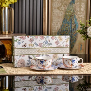 Juego de tazas y platillos de té al por mayor en grandes cantidades y caja de regalo para servicio de té en el hogar y hotel, ideal para regalo. - Product Image 1