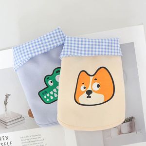 Cute Animal Print Plaid Collar Vest For Dogs And <b>Cats</b> Polyester Pet <b>Clothes</b> Small Size - Product Image 1