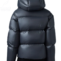 YuFan Nouvelle Veste d'Hiver à Capuche en Polyester Noir Réversible avec Doublure en Duvet Personnalisée OEM ODM