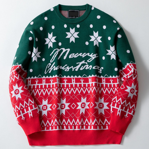 <span class=keywords><strong>Pull</strong></span> Jacquard Personnalisé avec Logo, Motif Amusant et <span class=keywords><strong>Original</strong></span> de Noël, Flocons de Neige Nordiques et Rennes, pour Hommes, Idéal pour les Fêtes d'Hiver - Product Image 2