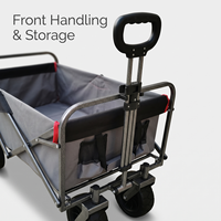 Chariot de camping pliable en acier inoxydable à quatre roues pour la plage, les courses et le rangement extérieur