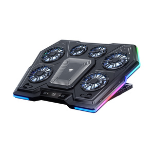 Enfriador para Portátil JUNGLELEOPARD D13, Base de Enfriamiento RGB Silenciosa con Ventilador, Soporte Ajustable para Portátiles de 13-21 Pulgadas - Product Image 1