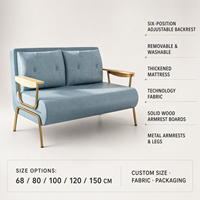 Canapé-lit en tissu gain de place pour petit appartement ou chambre d'amis, dossier réglable, matelas épaissi, personnalisable OEM ODM VLranlife