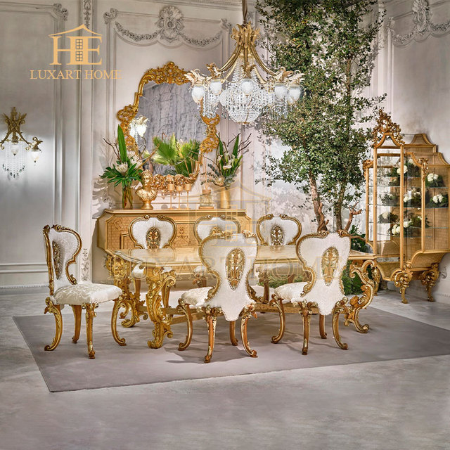 Classic Turkish Dining Room Furniture Set Modern Design Turkish Dining Room Set French Hand Carved Royal Dining Table Set