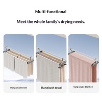 Séchoir à linge extensible à 3 barres, réglable de 31 à 80 cm, support de séchage robuste et peu encombrant pour serviettes et couvertures