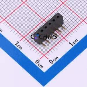 HX PM2.0-1x6P WC Pin Socket Bent Lead Through Hole,P=2mm Connector 1x6P 2mm Square Hole Right Angle Insert - Product Image 1