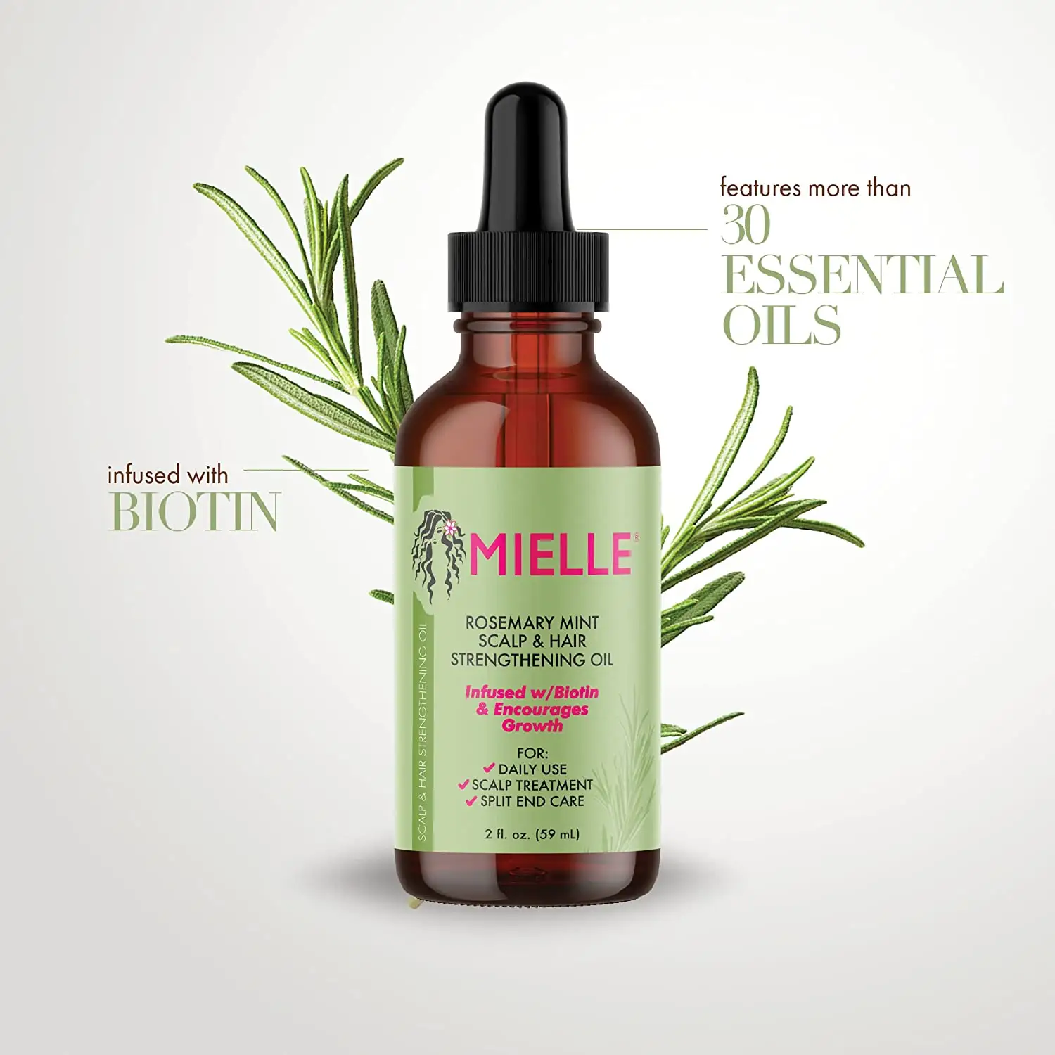 Popular MIELLE rosemary mint Natural Organic Mielle Oil hair products Biotin Collagen Rosemary Mint OEM Shampoo