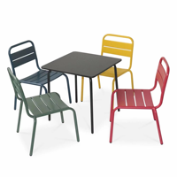 Ensemble de salle à manger d'extérieur commercial - Table et chaises de patio tout temps pour jardin, café et restaurant