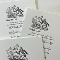 Cartes d'invitation de mariage en papier de coton de luxe, impression typographique, texture colorée en relief, invitations personnalisées pour fête de mariage
