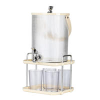 Carafe à eau froide grande capacité écologique avec robinet, distributeur de boissons pour réfrigérateur (jus de fruits, thé), compatible eau bouillante, couvercle moulé par soufflage