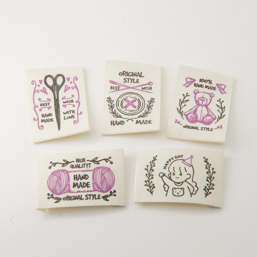 5 Pcs Rose Red Spot Cotton Sewing Craft Labels Hand-Printed Wool Ball Button Accessories for Girls Handmade and Portable