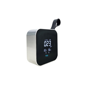 Mini détecteur de gaz 3-en-1 avec moniteur PM2.5, port Type-C, 800 mAh, ABS blanc, pour la mesure de la température et de l'humidité domestique - Product Image 1