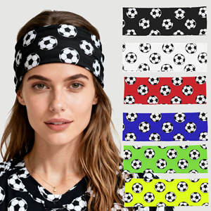 Bandeau de sport personnalisé imprimé football/soccer pour femmes et hommes - Bandeau anti-transpiration pour la course et le yoga - Product Image 1