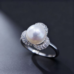 อุปกรณ์ทำเครื่องประดับมุก DIY 10752 แหวนเงินแท้ S925 ตัวเปล่า สีทอง/สีเงิน สำหรับตกแต่งแฟชั่น ใช้กับมุกทรงกลมขนาด 7-9 มม. - Product Image 2