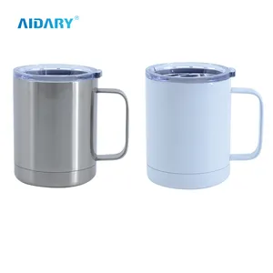 AIDARY Sublimación Blanks 12oz taza de café de acero inoxidable pajita de sublimación con mango