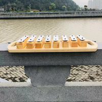 Orff Percussion Instrument, Kids Educational 8-Tone Metal Chime Blocks with Wooden Base, Musical Glockenspiel