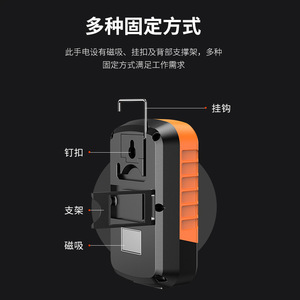 ไฟฉาย Shenhuo Cob แบบชาร์จได้ 1800 มิลลิแอมป์ ไฟฉาย LED พกพาพร้อมแม่เหล็ก สำหรับซ่อมแซม ฉุกเฉิน เดินป่า ตั้งแคมป์ - Product Image 5