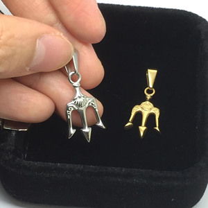 Colgante de Tridente punk para hombre, joyería chapada en oro de 18K de la antigua griega, de acero inoxidable, collar de Tridente del rey del mar - Product Image 3