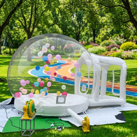 Tente dôme gonflable événements fête d'anniversaire maison pleine d'entrain maison à bulles base de saut matériau PVC blanc taille personnalisable intérieur