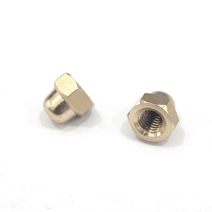 Tuercas Ciegas de Cobre Chapado en Oro Hechas a Medida, M4, Cabeza Hexagonal, Orificio Ciego, Tamaño de Rosca Métrica Personalizable - Product Image 1