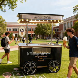 Chariot de vente de crème glacée molle à 3 saveurs Maker 2025, chariot de vente de glaces européennes, camion de vente de sucettes glacées à vendre - Product Image 2