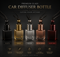 Flacon de parfum pour voiture suspendu anti-fuite de 8 ml avec diffuseur d'air frais en verre vide pour parfum automobile