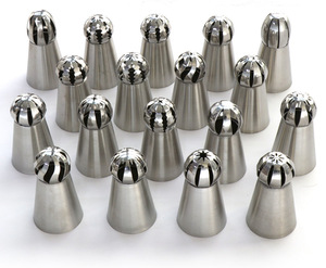 Popular 4 pcs stainless steel ball kitchen baking tools pastry icing cake decorating russian piping nozzles tips - Product Image 2